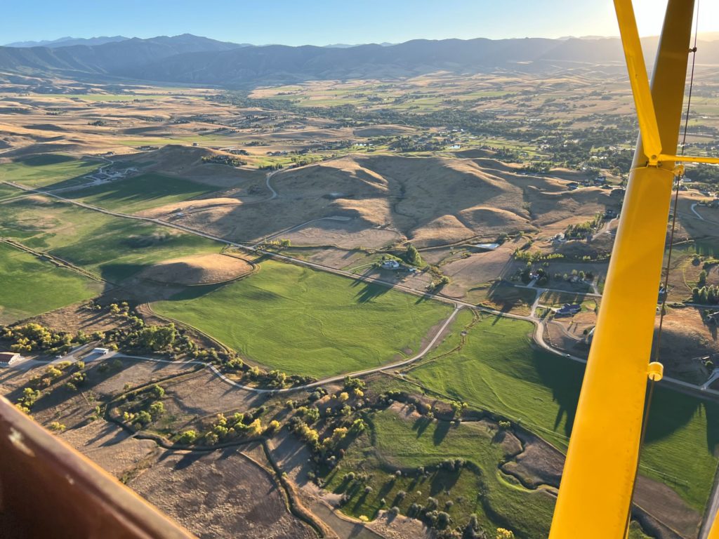 Overhead shot of Sheridan from a plane 

